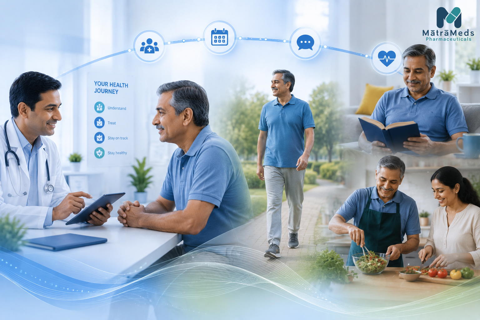 Illustration showing science and patient-centred pharmaceutical care