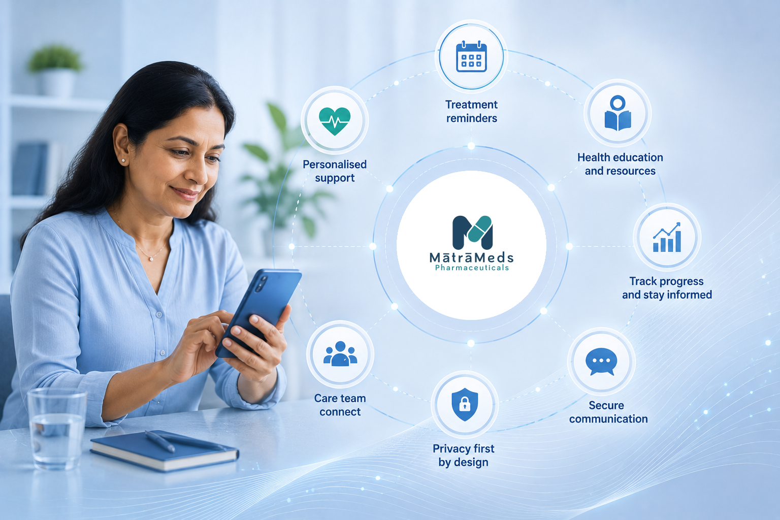 Illustration showing science and patient-centred pharmaceutical care